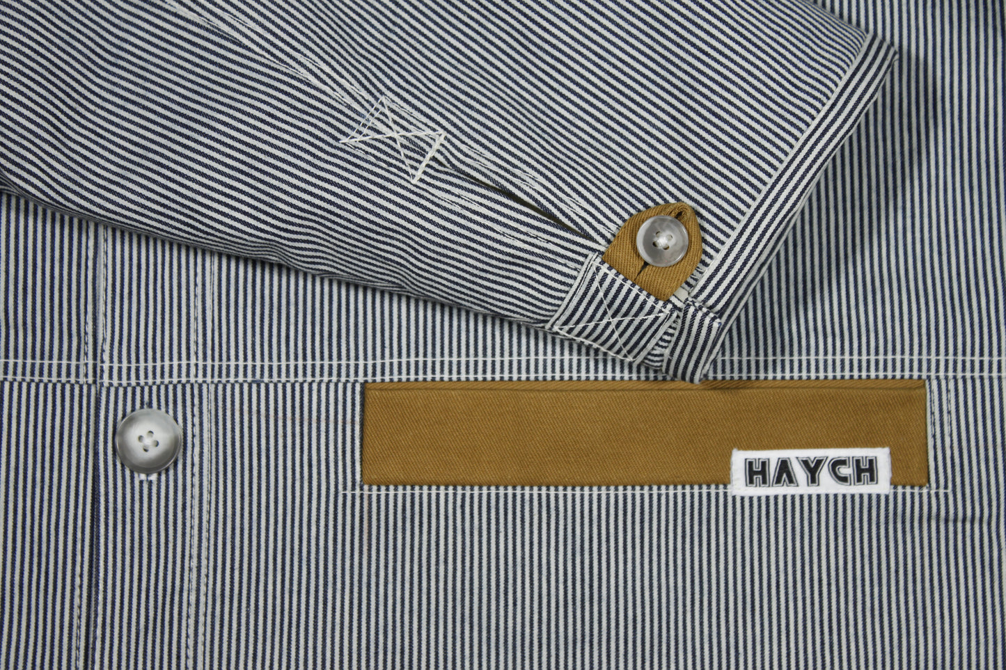 Navy Stripe Denim Orion Work Jacket