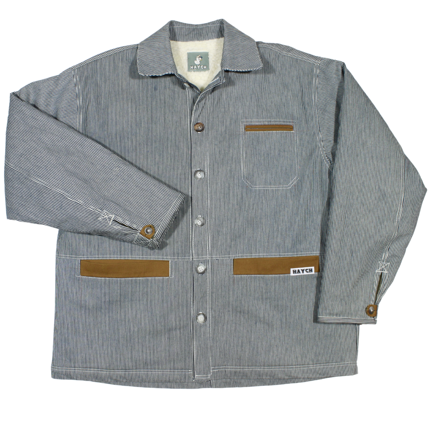 Navy Stripe Denim Orion Work Jacket