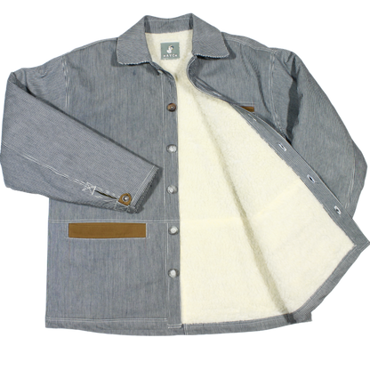Navy Stripe Denim Orion Work Jacket